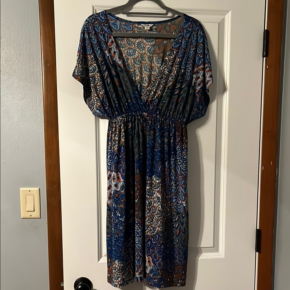 Blue patterned Midi Sundress